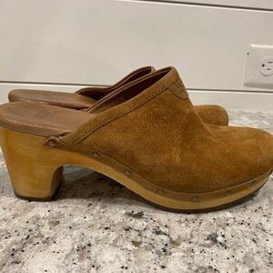 UGG Suede Wooden Heeled Clogs